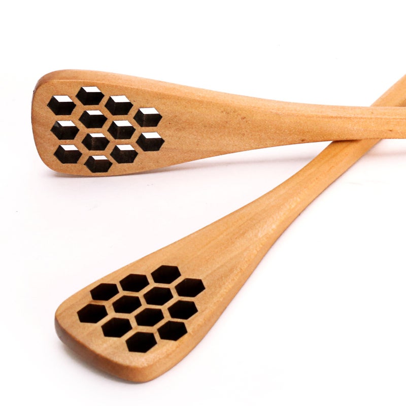 the love 12 Pack Wooden Honey Comb Honey Stick Honey Dipper Spoon, Coffee Stiring Spoon, Tableware for Wedding or Party Favors - Image 2